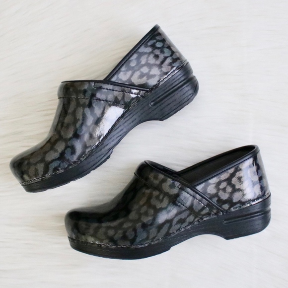 leopard nursing clogs